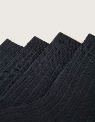 Pack 2 Pares de Medias Altas Acanaladas para Bebé Niño, Azul Oscuro