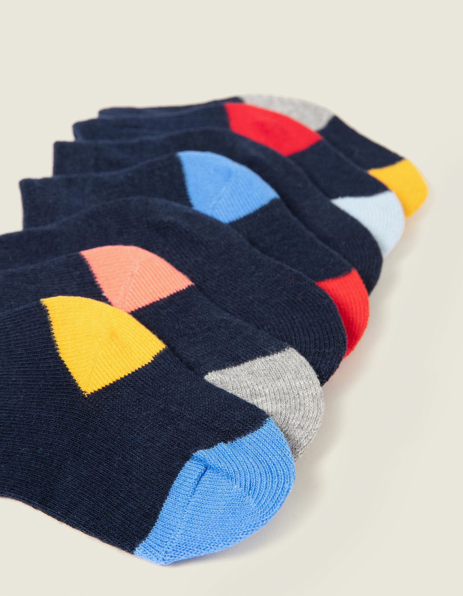 Pack of 7 Pairs of Socks with Colourful Details for Baby Boys, Blue
