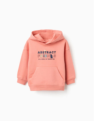 Sweat com Capuz e Estampado 'Abstract Friends' para Bebé Menino, Laranja