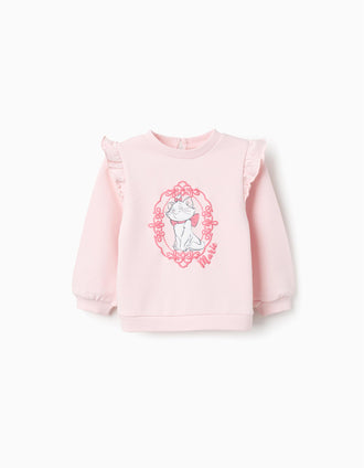 Sweat de Algodão com Folhos para Bebé Menina 'Marie', Rosa