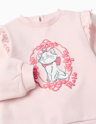 Sweat de Algodão com Folhos para Bebé Menina 'Marie', Rosa