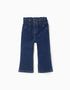 Calças de Ganga Flare Fit para Bebé Menina, Azul Escuro