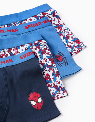 Pack 4 Boxers para Menino 'Spiderman', Azul/Branco/Cinza