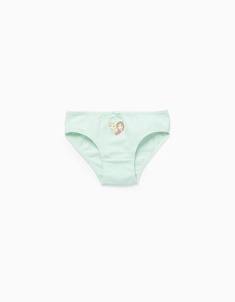 Pack of 5 Briefs for Girls 'Frozen Elsa & Anna', White/Green
