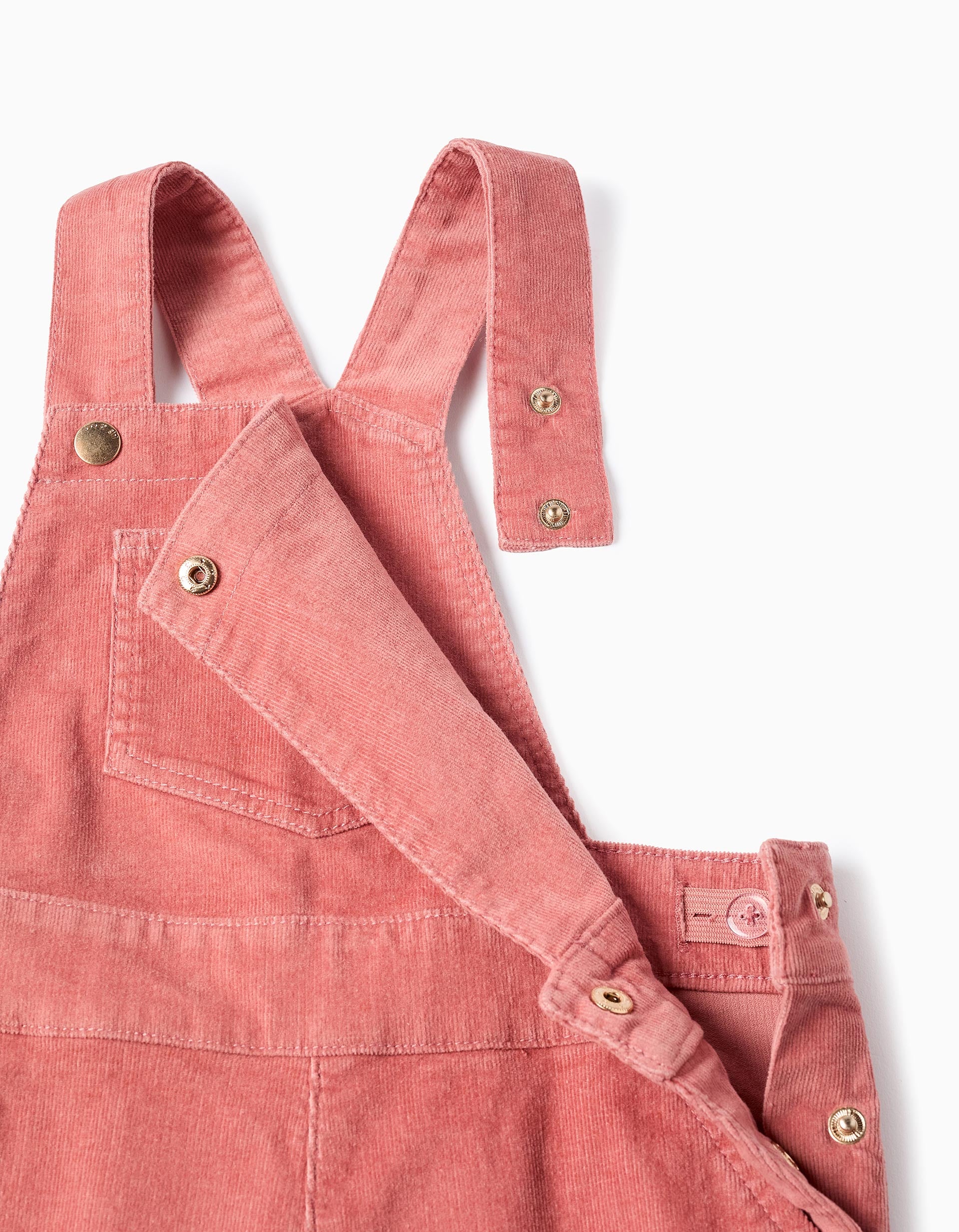 Wide Leg Corduroy Overalls for Girls, Pink