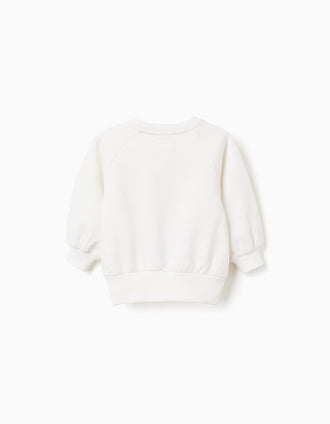 Sweat de Algodão com Estampado Cupcake em Relevo para Bebé Menina, Branco