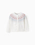Chaqueta de Punto con Jacquard para Bebé Niña, Blanco