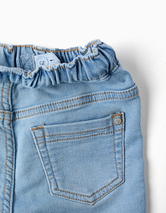 Pantalón jogger vaquero slim fit con cordón para bebé niño, azul claro