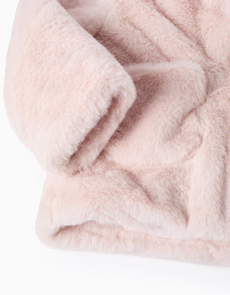 Hooded Fleece Jacket for Baby Girls, Light Pink