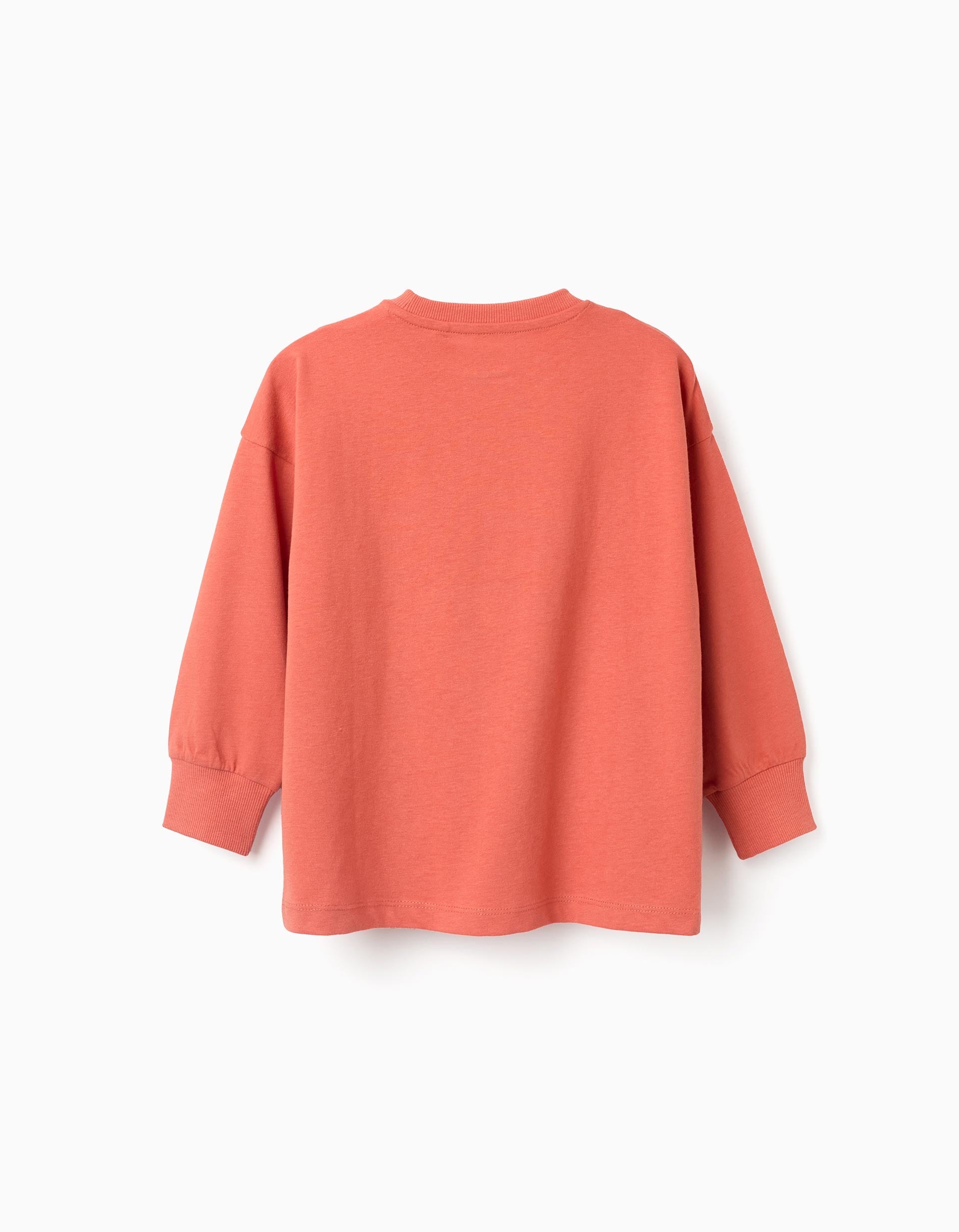 T-shirt de algodão com estampado 'C' para menino, laranja