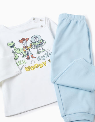 Pyjama en Coton pour Bébé Garçon 'Toy Story', Blanc/Bleu