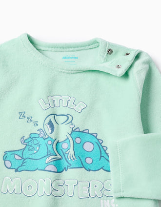 Pyjama en Velours pour Bébé Garçon 'Monsters', Vert/ Bleu Foncé