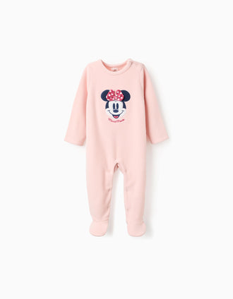 Babygrow polar com bordado Minnie para bebé menina, rosa