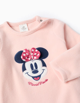 Babygrow polar com bordado Minnie para bebé menina, rosa