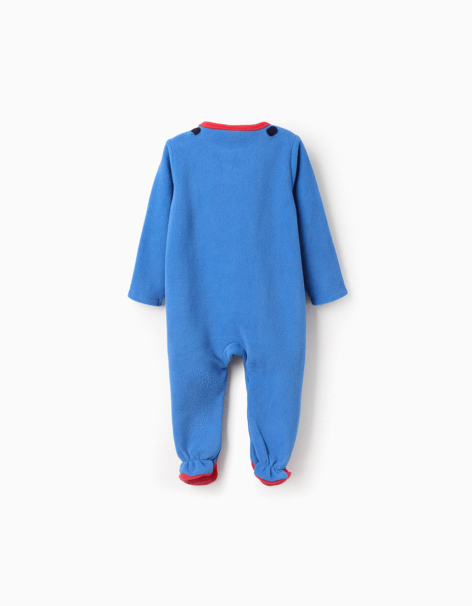 Fleece babygrow with removable cape Superman for baby boys, blue