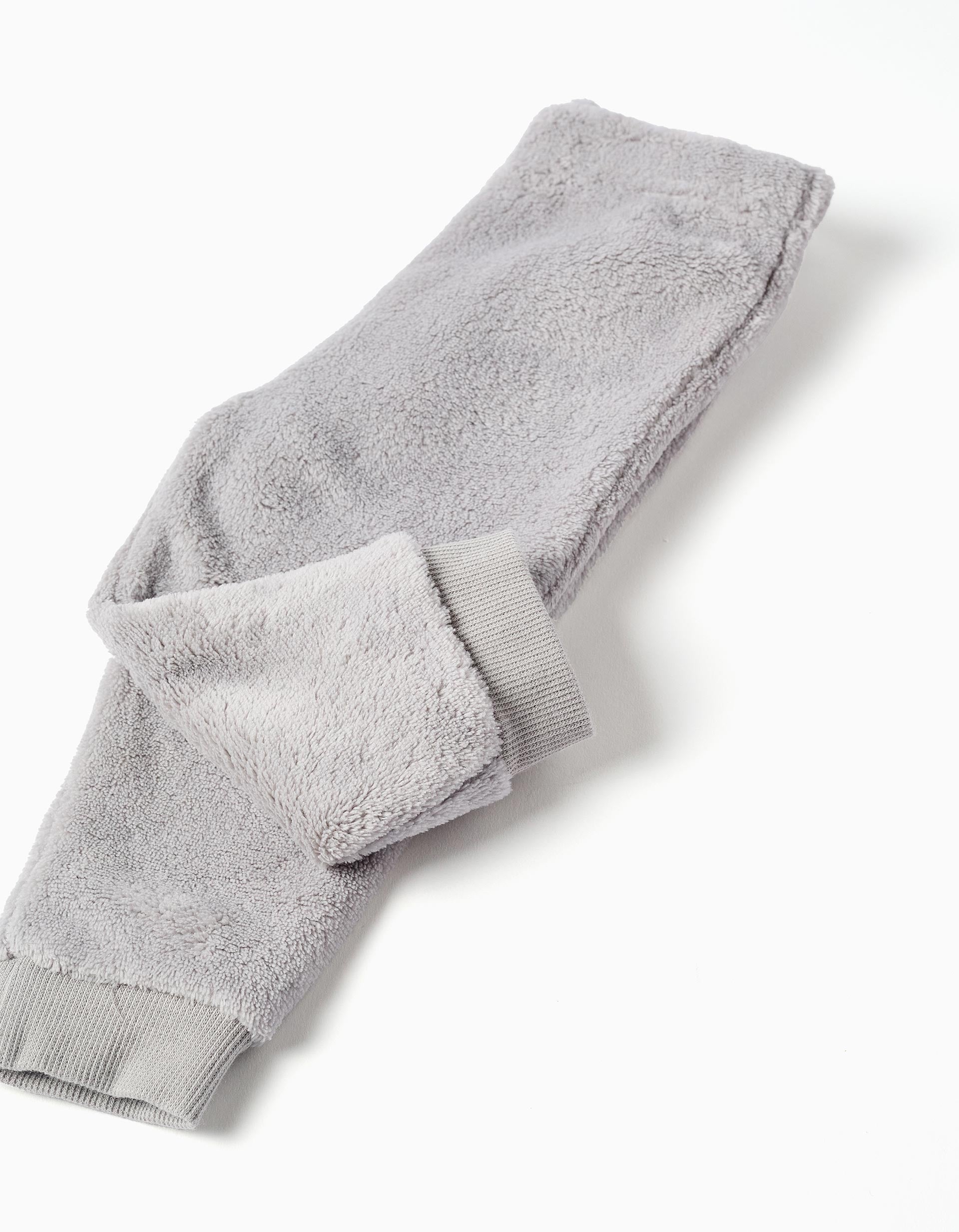 Plush pyjamas with Monsters of Emotions embroidery for baby boys, grey/red