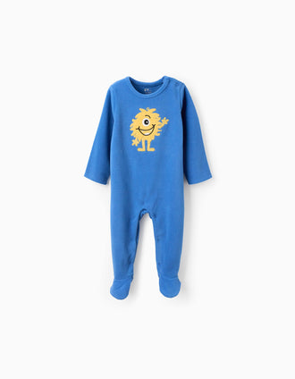 Babygrow polar com bordado 'Emoções' para bebé menino, azul