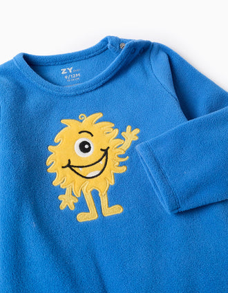 Babygrow polar com bordado 'Emoções' para bebé menino, azul