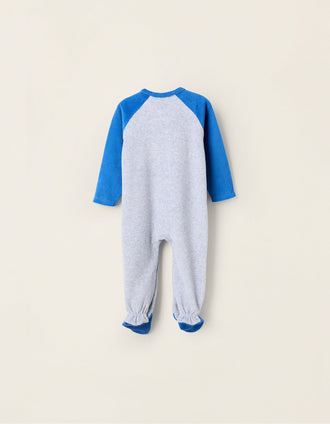 Grenouillère en Velours pour Bébé Garçon 'Monstre des Émotions', Gris/Bleu