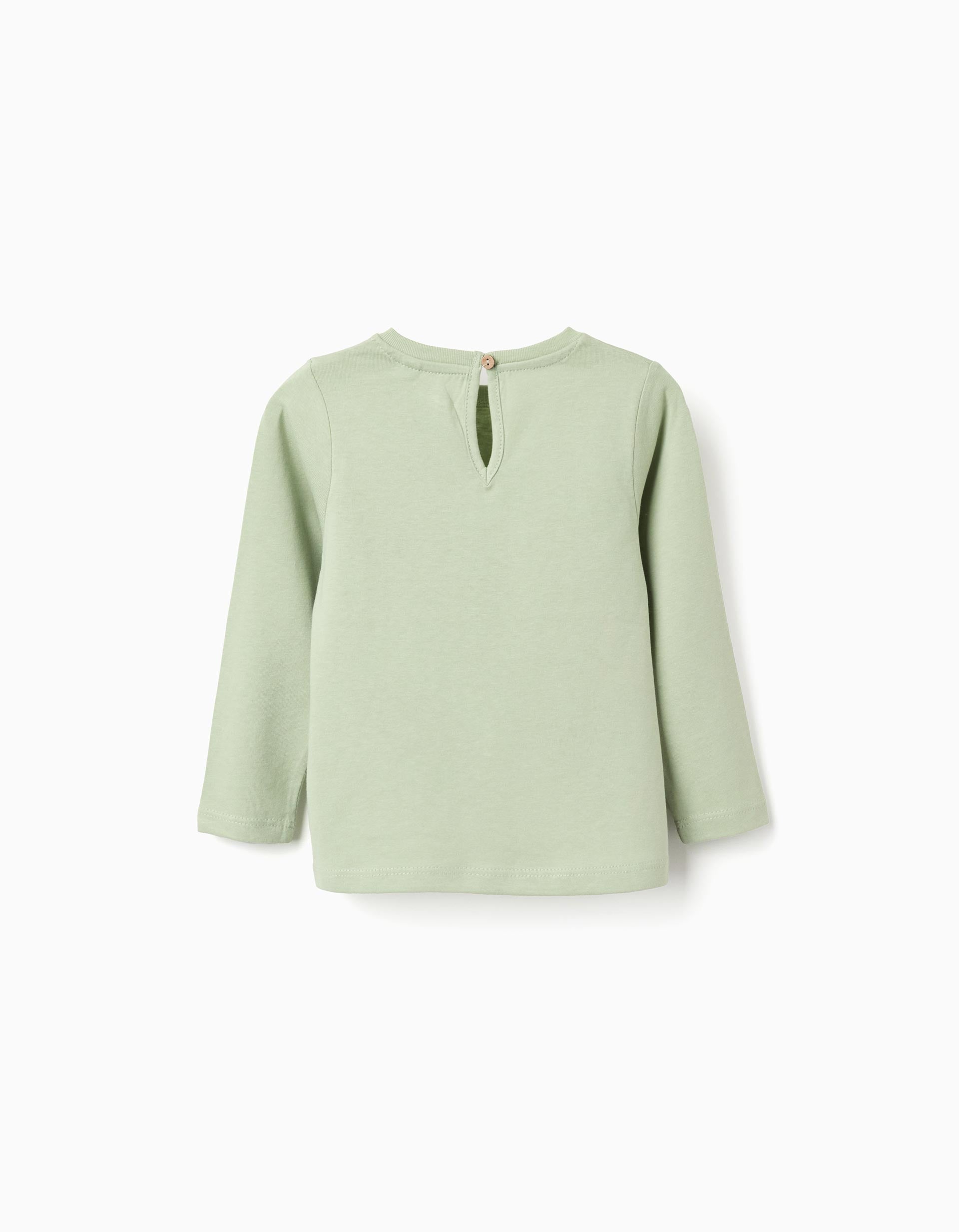 T-shirt de algodão com estampado 'woodland' para bebé menina, verde