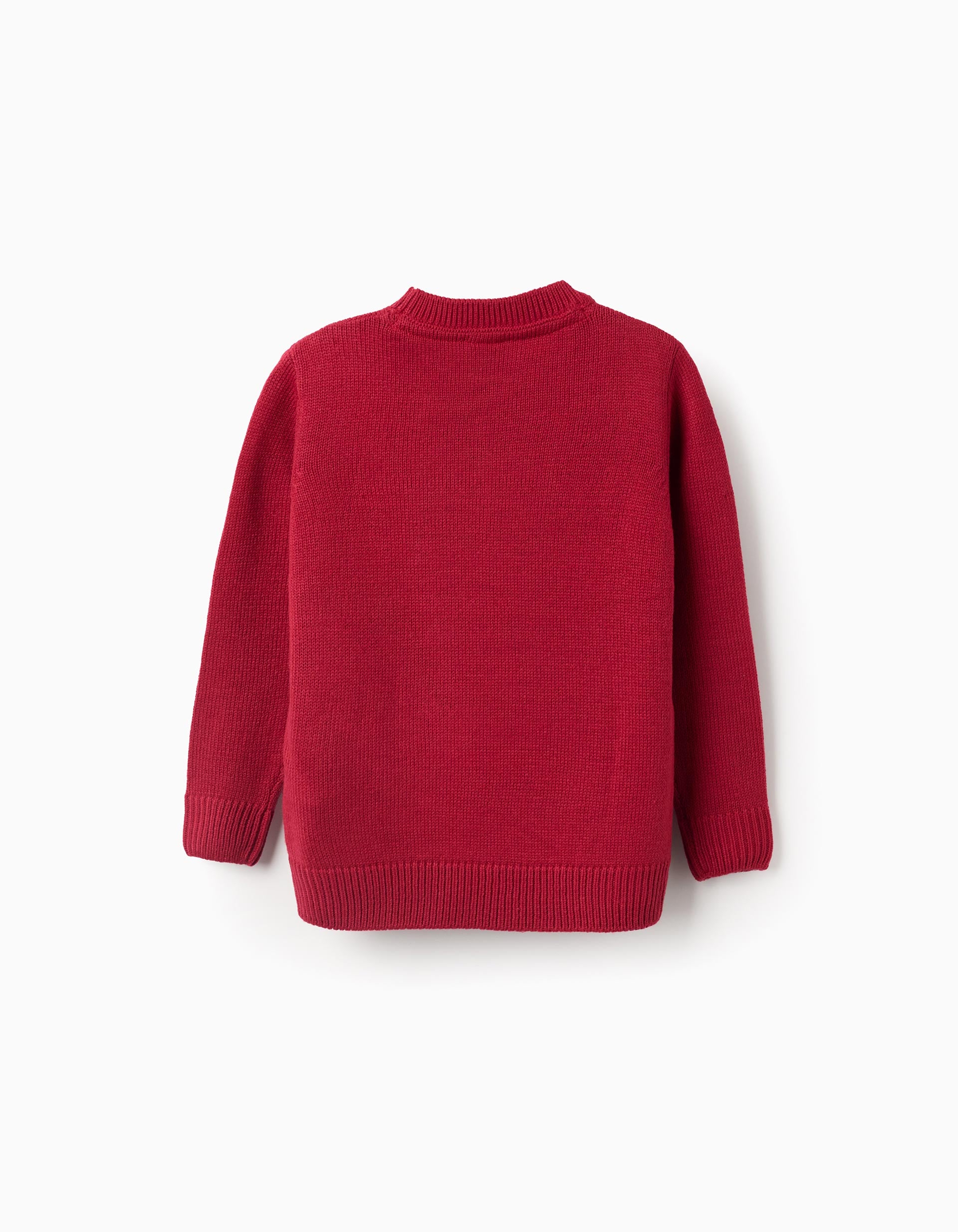 Christmas Snowman Jacquard Knitted Jumper for Boys, Red