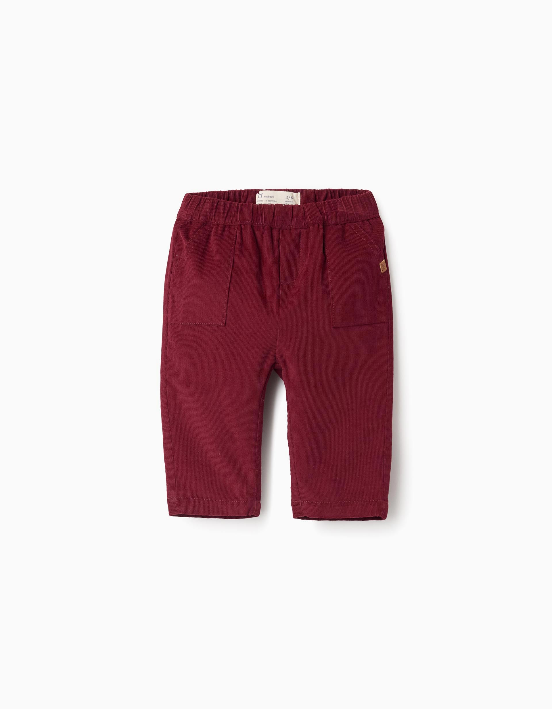 Corduroy Trousers for Newborns, Dark Red