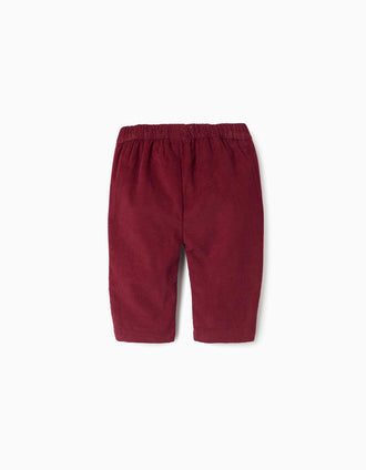 Calças de Bombazine para Recém-Nascido, Vermelho-Escuro