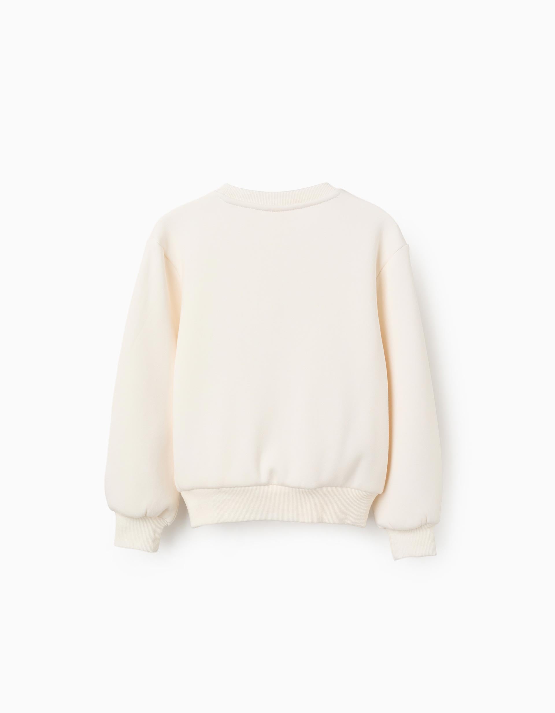 Sweat en coton peigné avec imprimé 'Art College' pour fille, blanc