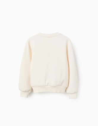 Sudadera perchada con estampado 'Art College' para niña, blanco