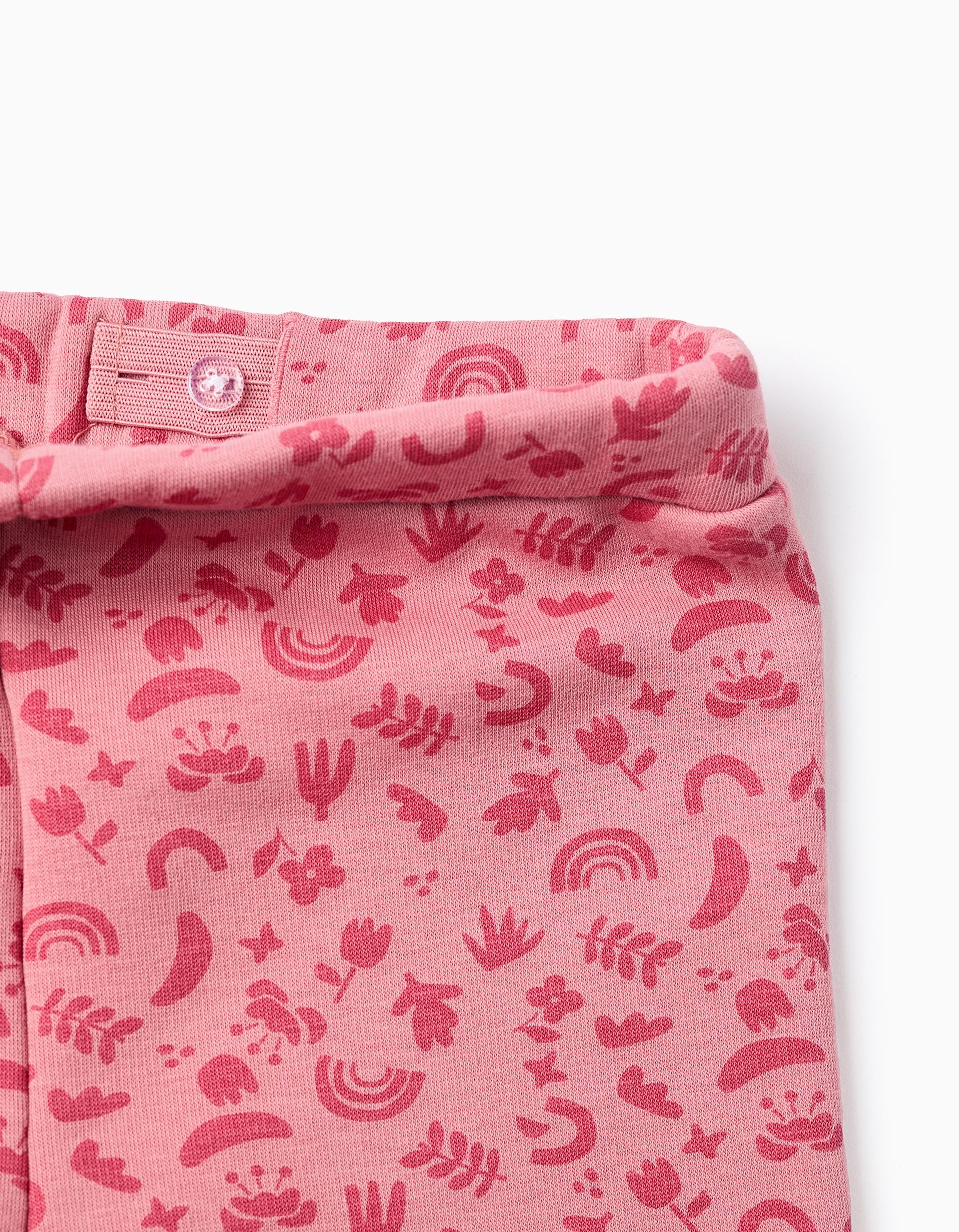 Legging en coton peigné à motif floral pour fille, rose