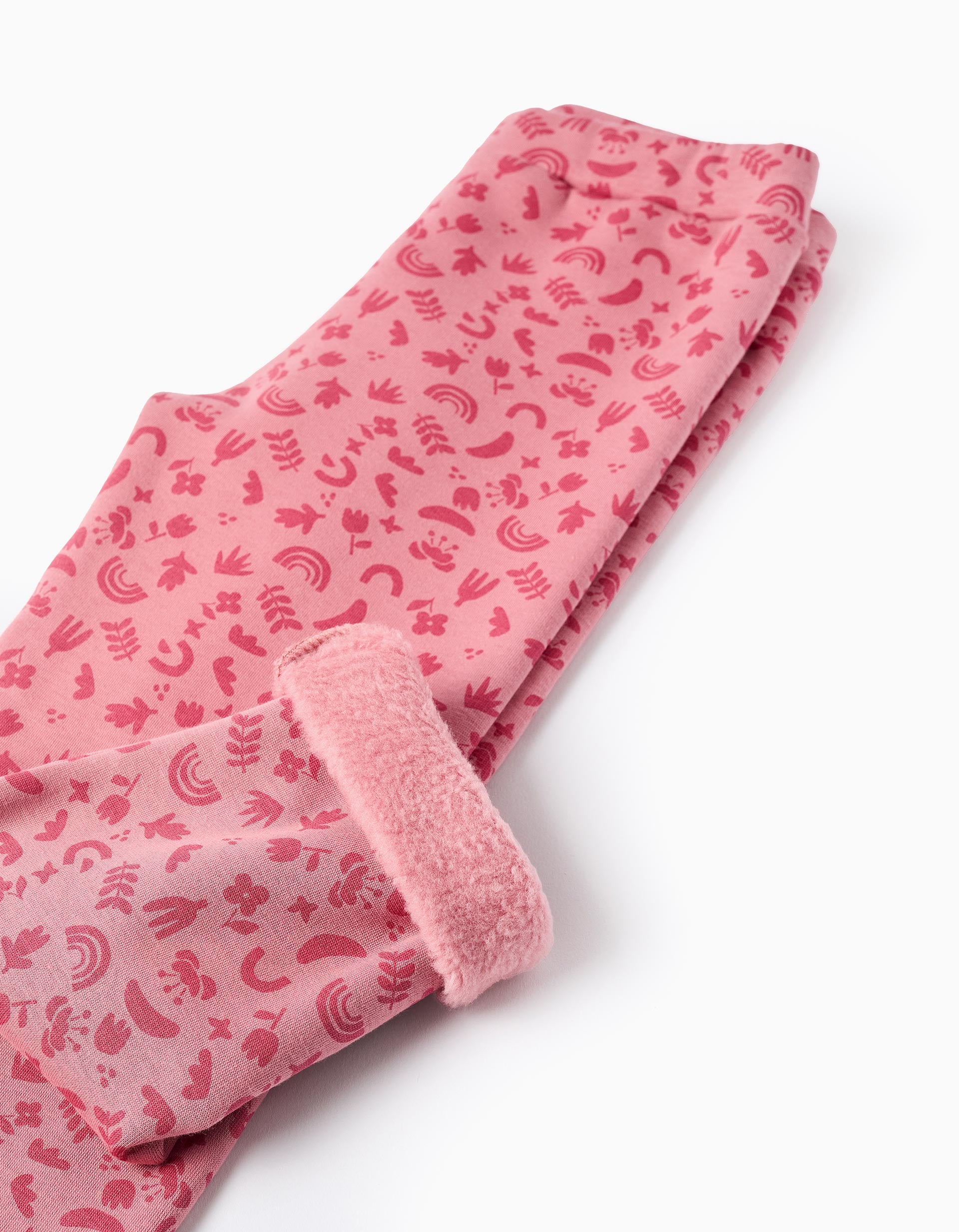 Legging en coton peigné à motif floral pour fille, rose