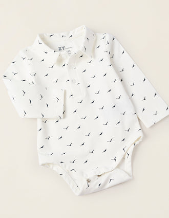 Body + Macacão com Alças Amovíveis para Recém-Nascido, Branco/Verde