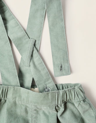Body + Macacão com Alças Amovíveis para Recém-Nascido, Branco/Verde