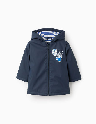 Parka de Borracha com Capuz para Bebé Menino 'Mickey', Azul Escuro