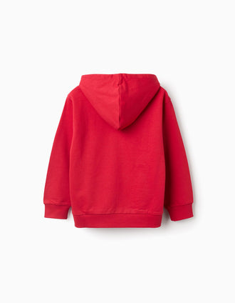 Sweat de Algodão com Capuz para Menino 'Sonic', Vermelho