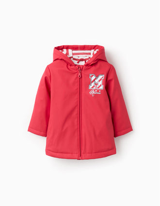 Parka de Borracha com Capuz para Bebé Menina 'Minnie', Vermelho