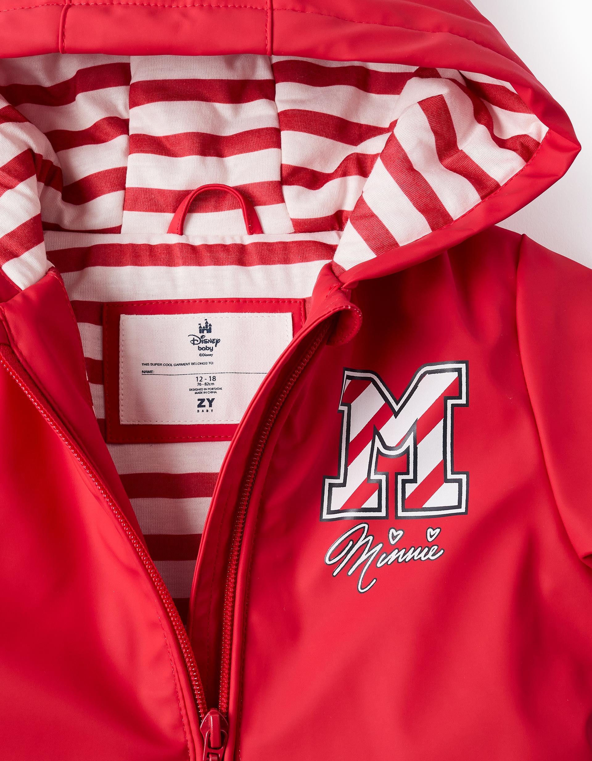 Parka en Caoutchouc avec Capuche 'Minnie' pour Bébé Fille, Rouge