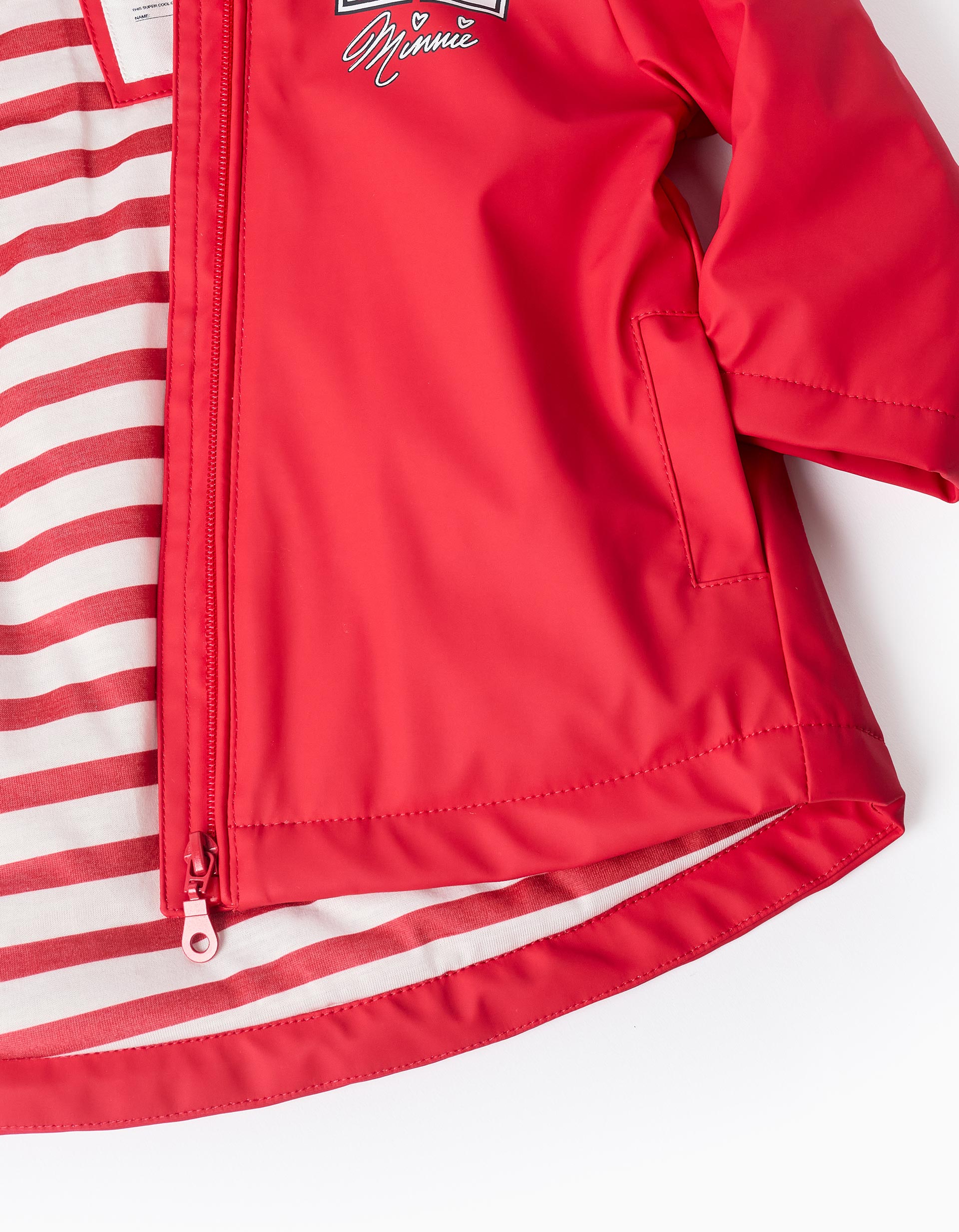 Parka en Caoutchouc avec Capuche 'Minnie' pour Bébé Fille, Rouge