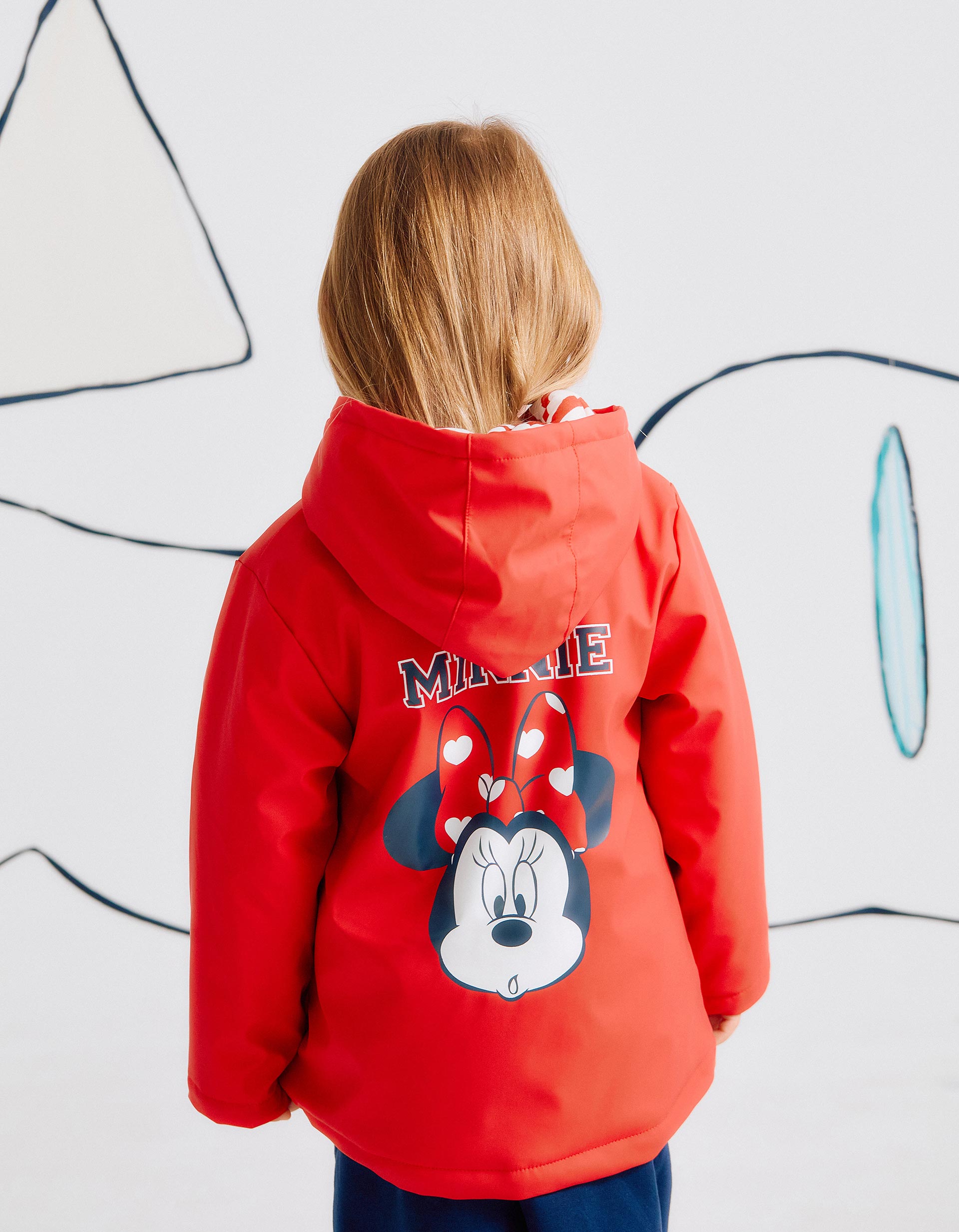Hooded Rubber Parka for Girls 'Minnie', Red