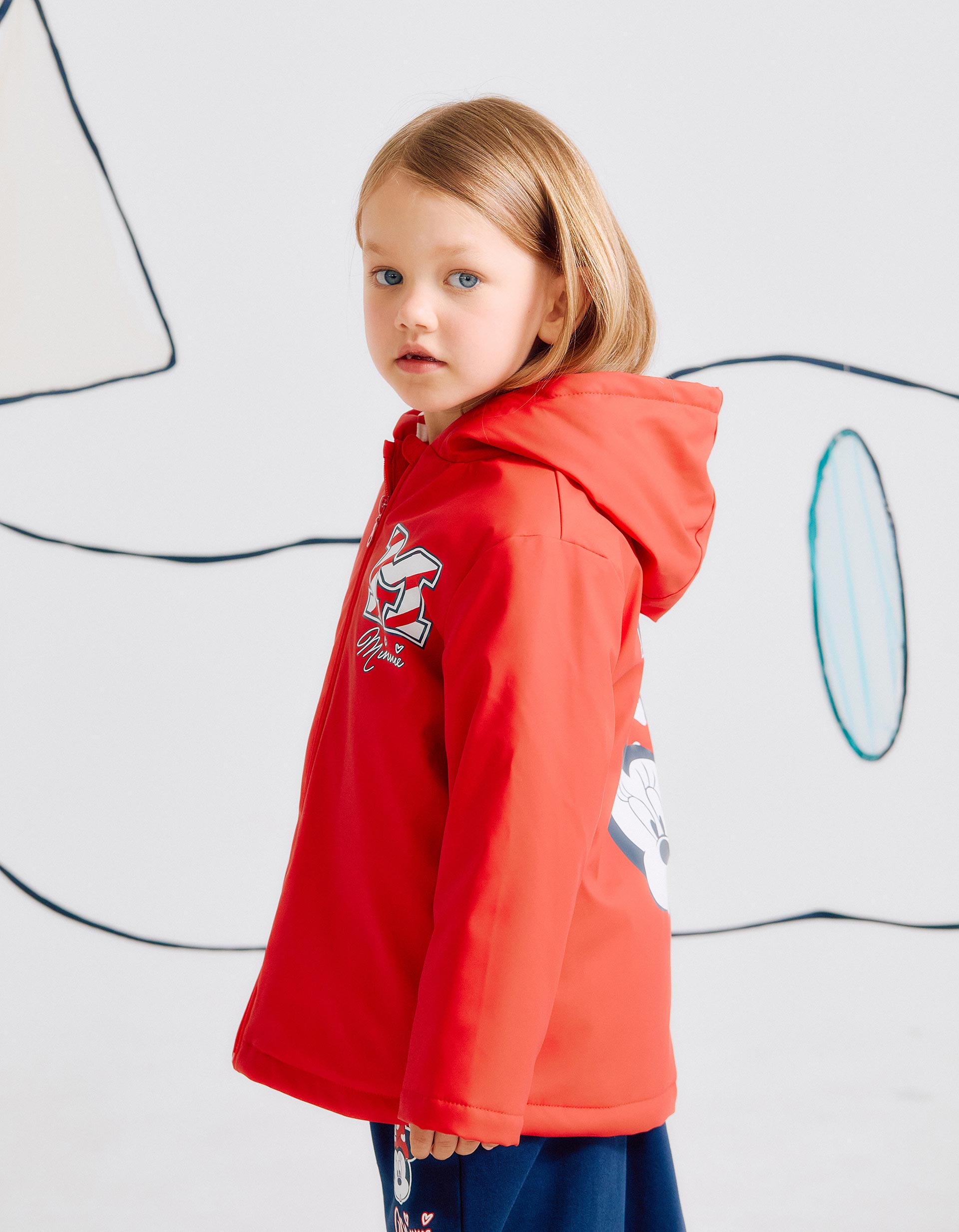 Hooded Rubber Parka for Girls 'Minnie', Red