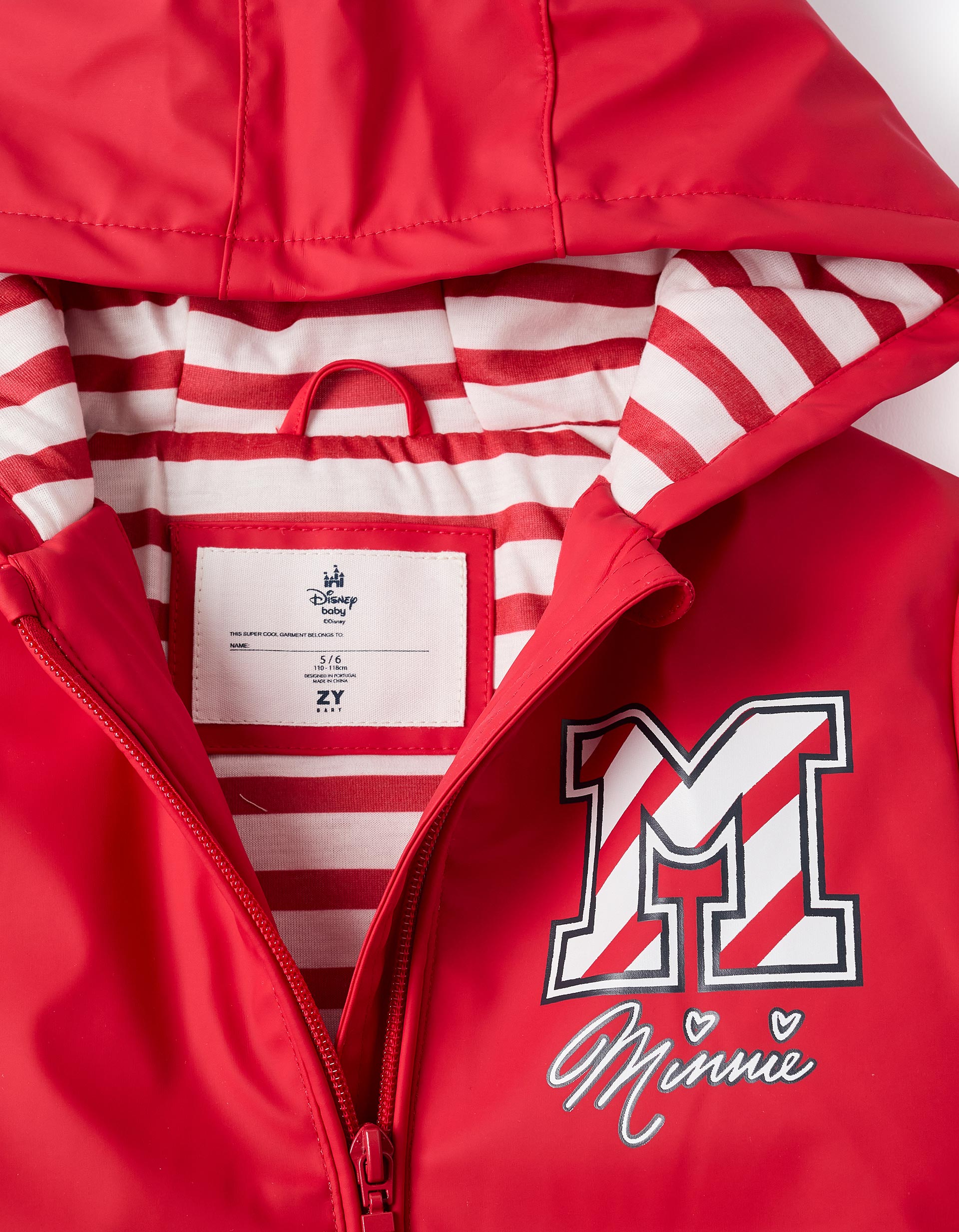 Hooded Rubber Parka for Girls 'Minnie', Red