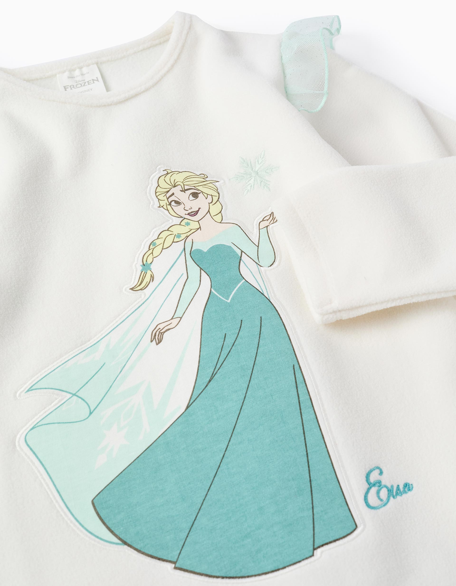 Fleece pyjamas with 'Frozen' removable cape for girls, green/white