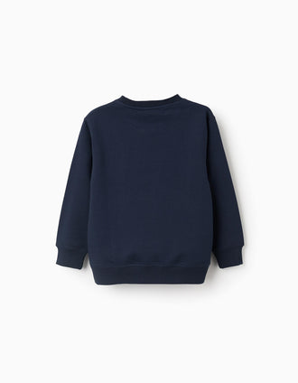 Sweat Cardada para Menino, Sonic', Azul Escuro