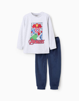 Pyjama en Velours pour Garçon 'Avengers', Gris/Bleu
