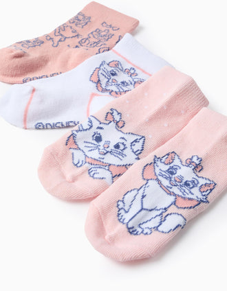 Pack 4 Pares de Meias para Bebé Menina 'Marie', Rosa/Branco