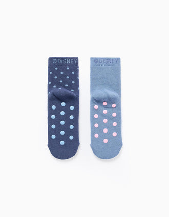 Pack 2 Pairs of Non-Slip Socks for Girls 'Stitch', Blue/Pink