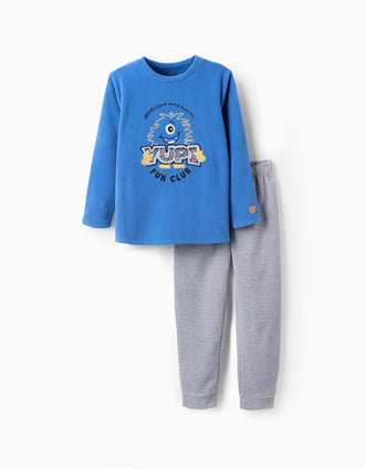 Pijama Polar para Menino 'Yupi', Azul/Cinzento