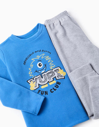 Pijama Polar para Menino 'Yupi', Azul/Cinzento