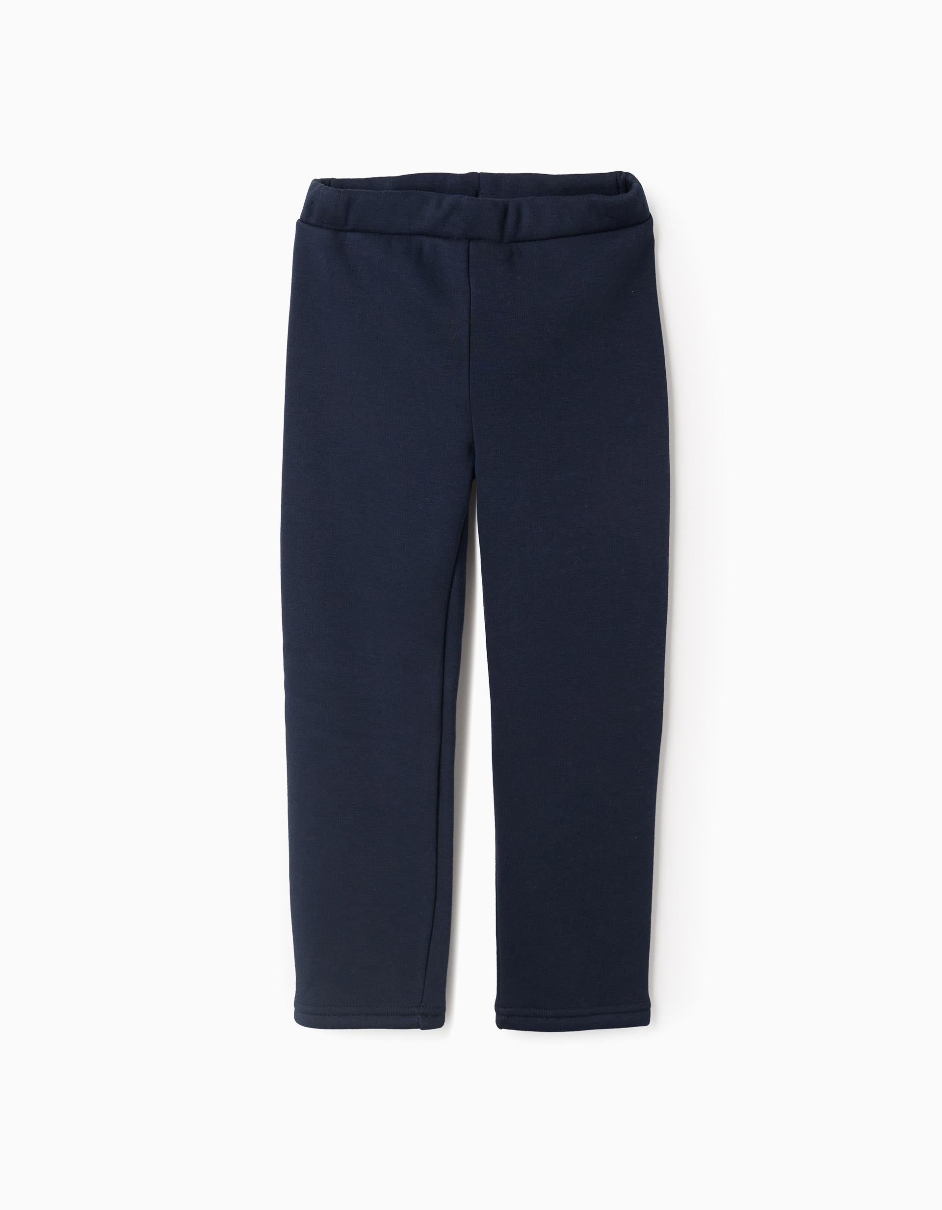 Legging en coton peigné avec taille élastique pour fille, bleu foncé