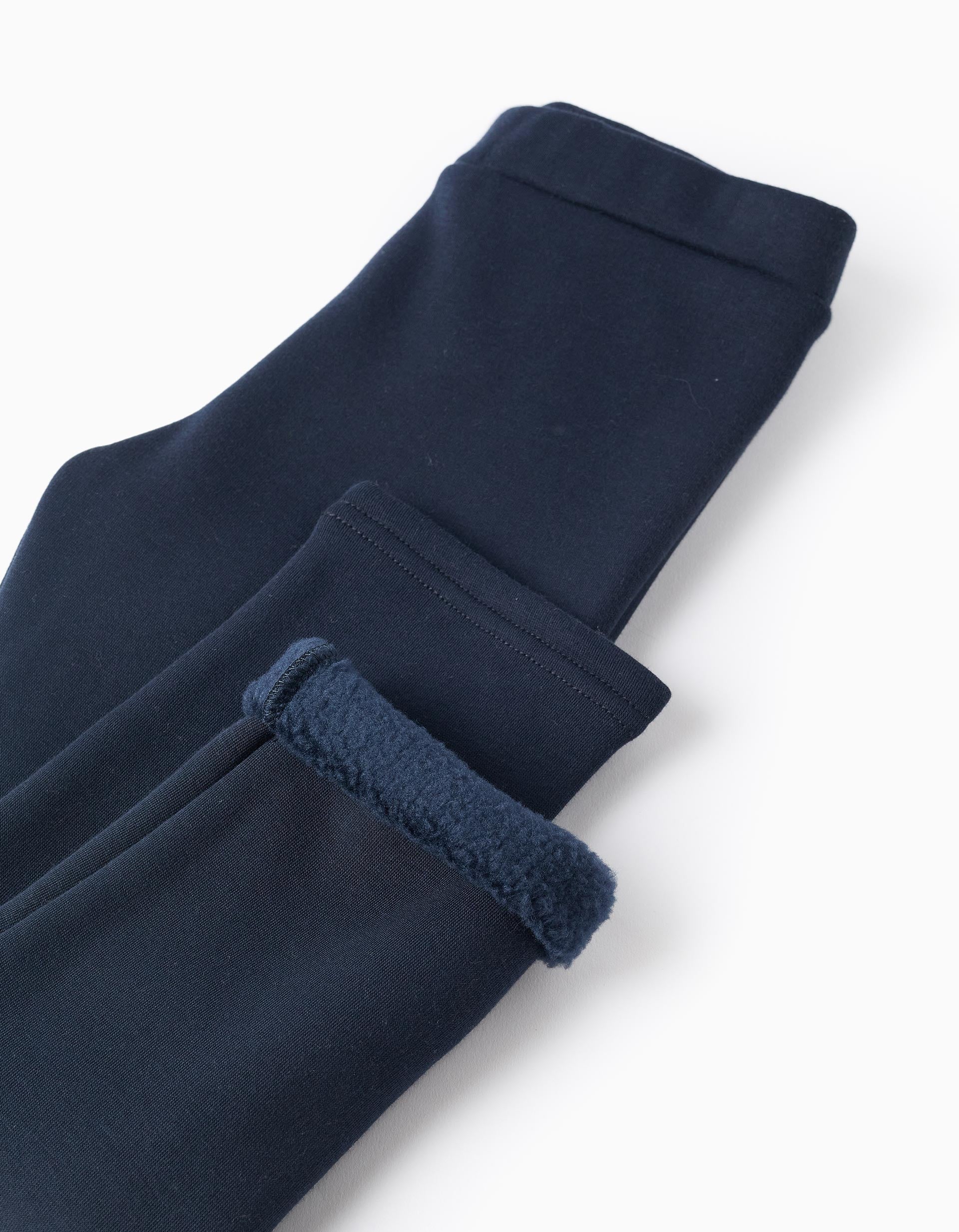 Legging en coton peigné avec taille élastique pour fille, bleu foncé